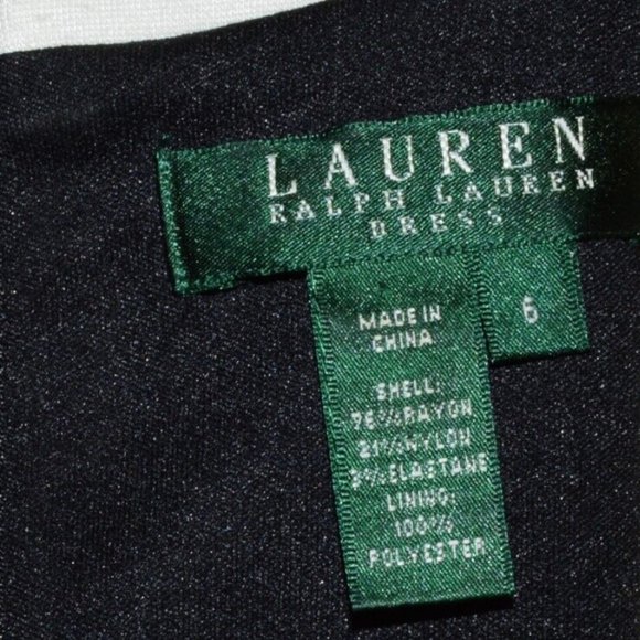 RALPH LAUREN SZ 6 SMALL BLACK WHITE CONTRAST TRIM JERSEY MINI SLEEVELESS DRESS - Picture 7 of 7